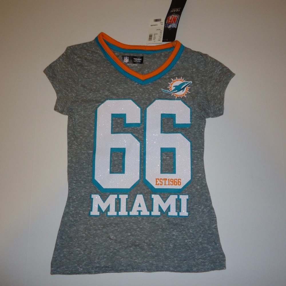 MIAMI DOLPHINS YOUTH SHIRT GIRLS 6/7